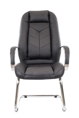 Кресло для посетителей Drift Lux CF Экокожа Черный EC-331-2 CF PU Black Everprof, чёрный/экокожа, ножки//, размеры - 1110*1110***650* фото 2