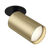 Светильник точечный Focus S C049CL-U-1BMG Maytoni матовый золото 1 лампа, основание чёрное в стиле современный 