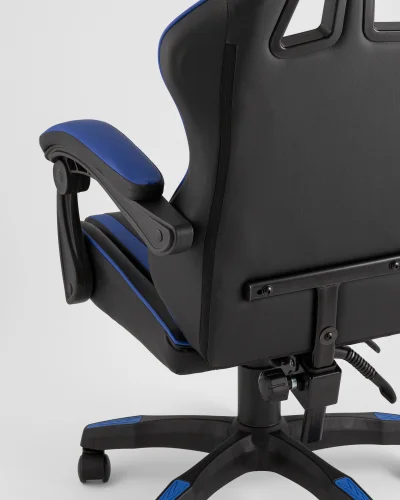 Кресло спортивное TopChairs Shadow, черно-синий УТ000039466 Stool Group, чёрный синий/экокожа, ножки/пластик/чёрный, размеры - *1270**** фото 6