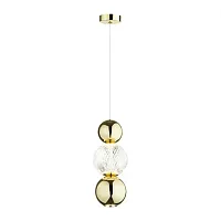 Светильник подвесной LED Crystal 5008/7LA Odeon Light прозрачный 1 лампа, основание золотое в стиле современный шар