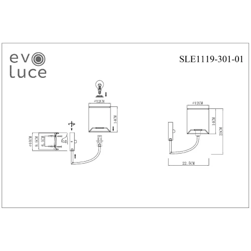 Бра Ellisse SLE1119-301-01 Evoluce бежевый на 1 лампа, основание латунь в стиле современный  фото 3