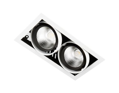 Светильник карданный LED Cardano T812 BK/CH 2*12W 4200K Ambrella light белый 2 лампы, основание белое в стиле современный хай-тек 