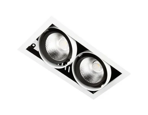 Светильник карданный LED Cardano T812 BK/CH 2*12W 4200K Ambrella light белый на 2 лампы, основание белое в стиле современный хай-тек 