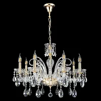 Люстра подвесная MONICA SP8 GOLD Crystal Lux без плафона прозрачная на 8 ламп, основание золотое в стиле классический 