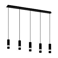 Светильник подвесной Bernabeta 39706 Eglo чёрный 5 ламп, основание чёрное в стиле современный трубочки