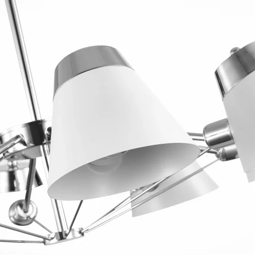 Люстра потолочная Vario SLE155802-08 Evoluce белая на 8 ламп, основание хром в стиле современный  фото 4