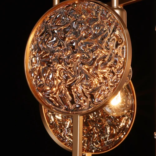 Люстра на штанге Илоника 451012606 MW-Light янтарная золотая на 6 ламп, основание золотое в стиле современный арт-деко  фото 6