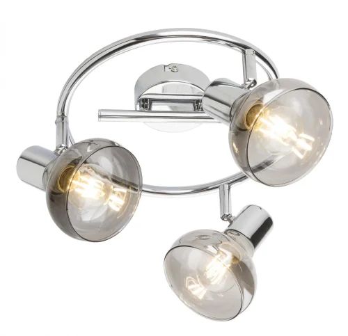 Спот с 3 лампами Lothar 54921-3 Globo серый прозрачный E14 в стиле модерн 