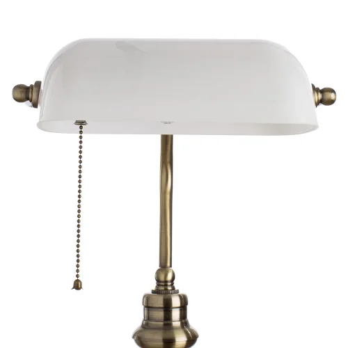 Настольная лампа Banker A2493LT-1AB Arte Lamp белая 1 лампа, основание бронзовое металл в стиле классический  фото 2