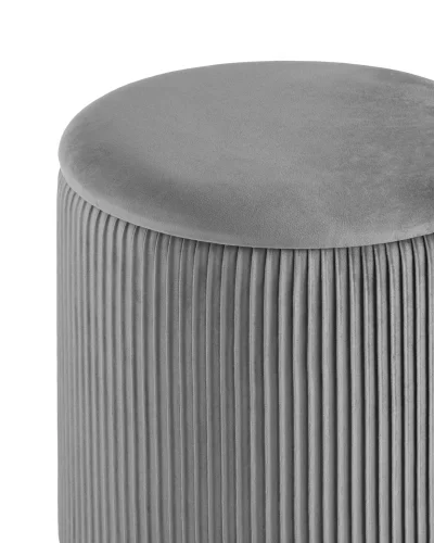 Пуф Шарлотта с ящиком, велюр серый УТ000025559 Stool Group на 1 , основание в стиле фото 4