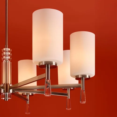 Люстра на штанге Chic FR2031PL-08N Freya белая на 8 ламп, основание никель в стиле классический фото 4 Люстра на штанге Chic FR2031PL-08N Freya белая на 8 ламп, основание никель в стиле классический фото 4