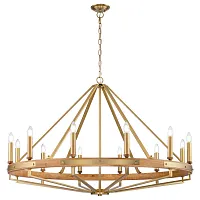 Люстра подвесная Brenda WE586.12.503 Wertmark без плафона на 12 ламп, основание бежевое бронзовое в стиле кантри классический 