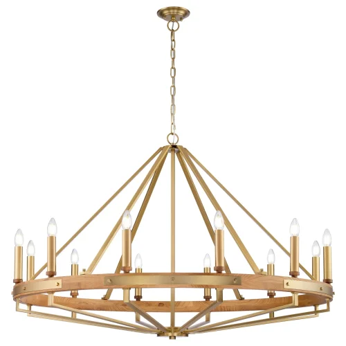 Люстра подвесная Brenda WE586.12.503 Wertmark без плафона на 12 ламп, основание бежевое бронзовое в стиле кантри классический Люстра подвесная Brenda WE586.12.503 Wertmark без плафона на 12 ламп, основание бежевое бронзовое в стиле кантри классический