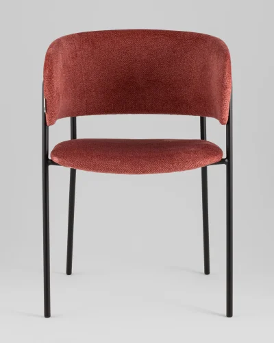 Кресло Нэлли New, буклированный велюр терракотовый УТ000039979 Stool Group, терракотовый/букле, ножки/металл/чёрный, размеры - ***** фото 2