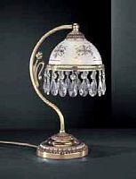 Настольная лампа P 6100 P Reccagni Angelo белая прозрачная 1 лампа, основание золотое латунь металл в стиле классический 