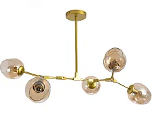 Люстра потолочная Нисса 07512-5,33 Kink Light янтарная на 5 ламп, основание матовое золото в стиле современный 