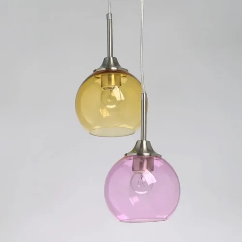 Светильник подвесной Крайс 657012505 DeMarkt разноцветный 5 ламп, основание никель в стиле современный каскад шар фото 2