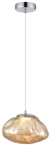 Светильник подвесной LED Isola WE219.01.143 Wertmark янтарный 1 лампа, основание хром в стиле современный выдувное