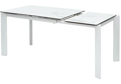 Стеклянный стол Corner 120 matte statuario белый мрамор матовый / белый 518853 Woodville столешница белая из стекло фото 4