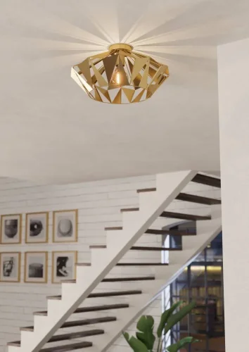 Светильник потолочный Carlton 43908 Eglo золотой 1 лампа, основание золотое в стиле лофт современный  фото 2