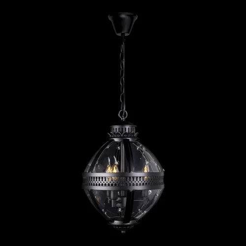 Светильник подвесной Lantern Residential LOFT3043-BL LOFT IT прозрачный 3 лампы, основание чёрное в стиле лофт  фото 2