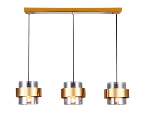 Светильник подвесной Traditional TR3652 Ambrella light серый прозрачный 3 лампы, основание золотое в стиле современный 