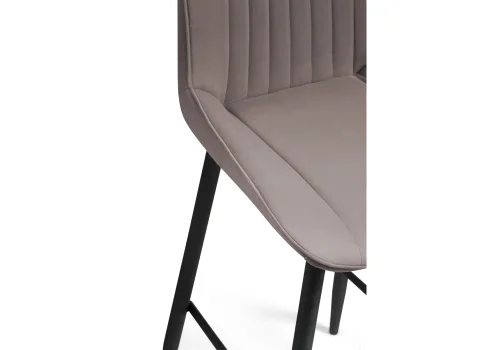 Полубарный стул Седа К крутящийся латте / черный 520603 Woodville, бежевый/велюр, ножки/металл/чёрный, размеры - ****500*580 фото 8