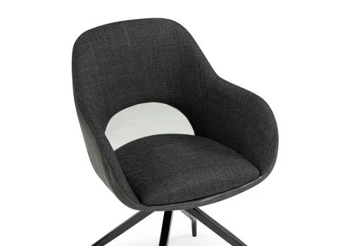 Стул на металлокаркасе Memfis graphite / black 15838 Woodville, графит/велюр, ножки/металл/чёрный, размеры - ****570*600 фото 6