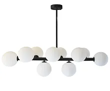 Люстра потолочная Сида 07508-10,19 Kink Light белая на 10 ламп, основание чёрное в стиле современный молекула шар