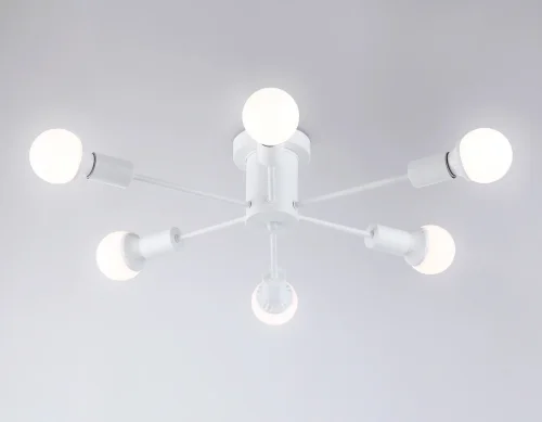 Люстра потолочная TR80401 Ambrella light без плафона на 6 ламп, основание белое в стиле современный  фото 4