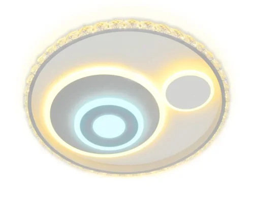 Люстра потолочная LED с пультом FA244 Ambrella light белая на 1 лампа, основание белое в стиле хай-тек с пультом фото 4