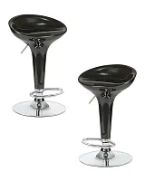 Стул барный набор 2 шт. SET-2 1004-LM BOMBA, цвет сиденья черный, цвет основания хром Dobrin, /полимер, ножки/металл/хром, размеры - 660*880***430*360