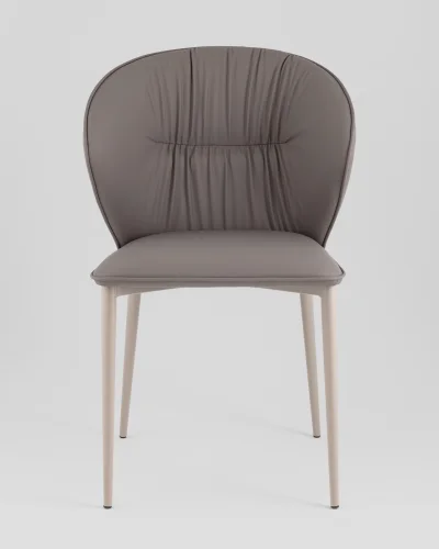 Стул обеденный Deia, серая экокожа, серые ножки УТ000040332 Stool Group, серый/экокожа, ножки/металл/серый, размеры - *820***525*565 фото 2