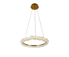 Люстра подвесная LED Лаура 08242,36A Kink Light прозрачная на 1 лампа, основание латунь в стиле модерн кольца