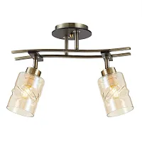 Светильник потолочный Мерида CL142124 Citilux янтарный прозрачный 2 лампы, основание венге бронзовое в стиле современный классический 