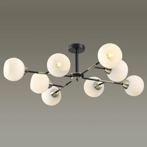 Люстра потолочная Comfi 4595/8C Lumion белая на 8 ламп, основание чёрное в стиле современный шар фото 3