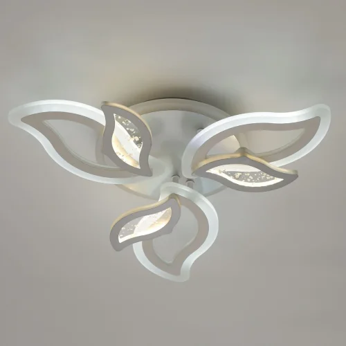 Люстра потолочная LED с пультом Мадлен 424013907 DeMarkt белая на 1 лампа, основание белое в стиле хай-тек с пультом фото 5