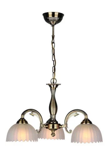 Люстра подвесная Cosenza OML-31103-03 Omnilux белая на 3 лампы, основание бронзовое в стиле классический 