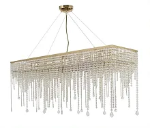 Люстра подвесная хрустальная Milano E 1.5.120X30.105 G Arti Lampadari прозрачная на 10 ламп, основание золотое в стиле классика 