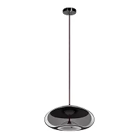 Светильник подвесной LED Knot 8134-D LOFT IT серый прозрачный на 1 лампу, основание чёрное в стиле современный выдувное