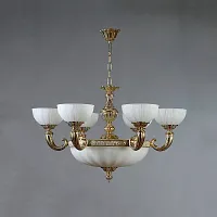 Люстра подвесная  LUGO 8539/6 WP AMBIENTE by BRIZZI белая на 12 ламп, основание бронзовое в стиле классический 