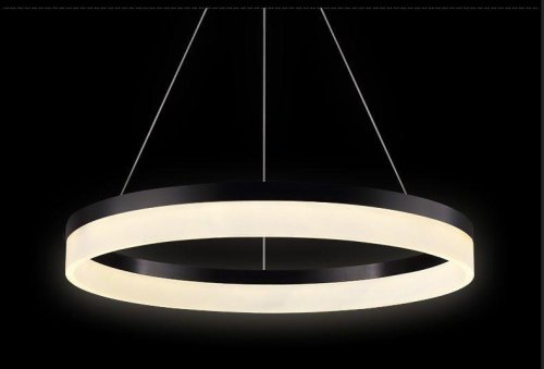 Светильник подвесной LED Spectra V1710-PL Moderli белый 1 лампа, основание чёрное в стиле хай-тек кольца фото 2