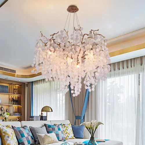 Люстра подвесная FAIRYTREE D60 140669-26 ImperiumLoft прозрачная на 8 ламп, основание медь в стиле современный фото 5