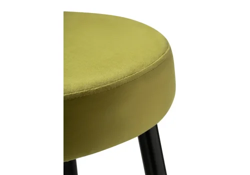 Барный стул Plato 1 khaki 15068 Woodville, зелёный/велюр, ножки/металл/чёрный, размеры - ****420*420 фото 3