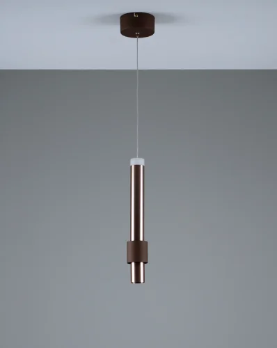 Светильник подвесной LED Elli V10883-PL Moderli коричневый 1 лампа, основание коричневое в стиле современный трубочки фото 2