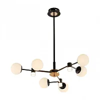 Люстра на штанге LED Ferrara-71040 277010/6 BK/GD Arte Milano белая на 1 лампу, основание чёрное в стиле современный 