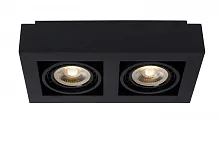 Светильник накладной Zefix 09120/24/30 Lucide чёрный 2 лампы, основание чёрное в стиле современный прямоугольный