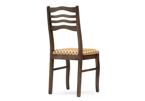 Деревянный стул Амадиу темно-коричневый 577888 Woodville, бежевый/ткань, ножки/массив березы/коричневый, размеры - ****420*490 фото 4