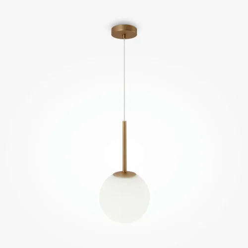 Светильник подвесной Basic form MOD321PL-01G3 Maytoni белый на 1 лампу, основание золотое в стиле современный шар фото 4