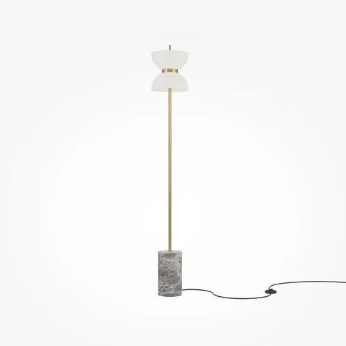 Торшер LED Kyoto MOD178FL-L11G3K Maytoni  белый 1 лампа, основание золотое серое в стиле современный арт-деко
 фото 3